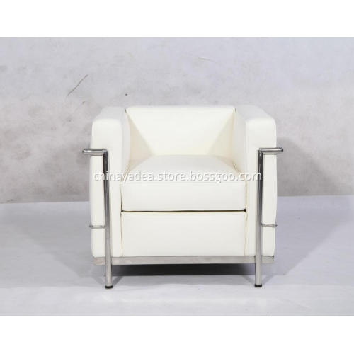 White Leather Le Corbusier LC2 Chair Replica